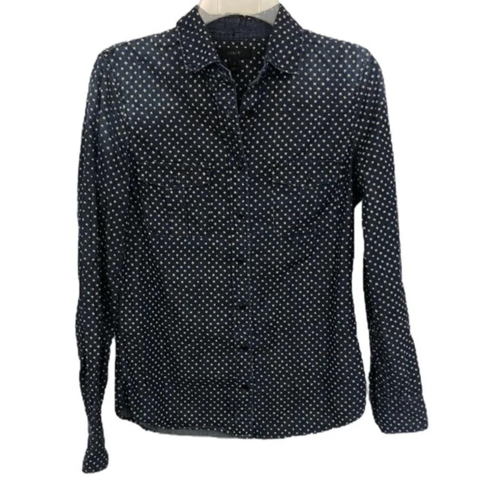 J‎ Crew denim star blouse 2
